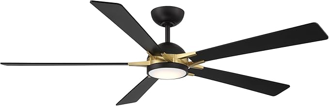 Rotary Indoor and Outdoor 5-Blade 65in Smart Home Ceiling Fan in Matte Black - Image 8
