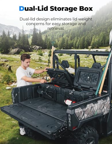 kemimoto utv cargo storage box 110l/29gal, large capacity, close-up detail