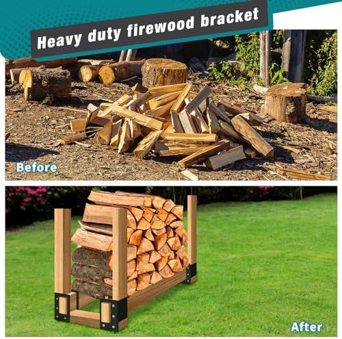 firewood log storage holder 8 pack,firewood rack brackets on a desk or shelf