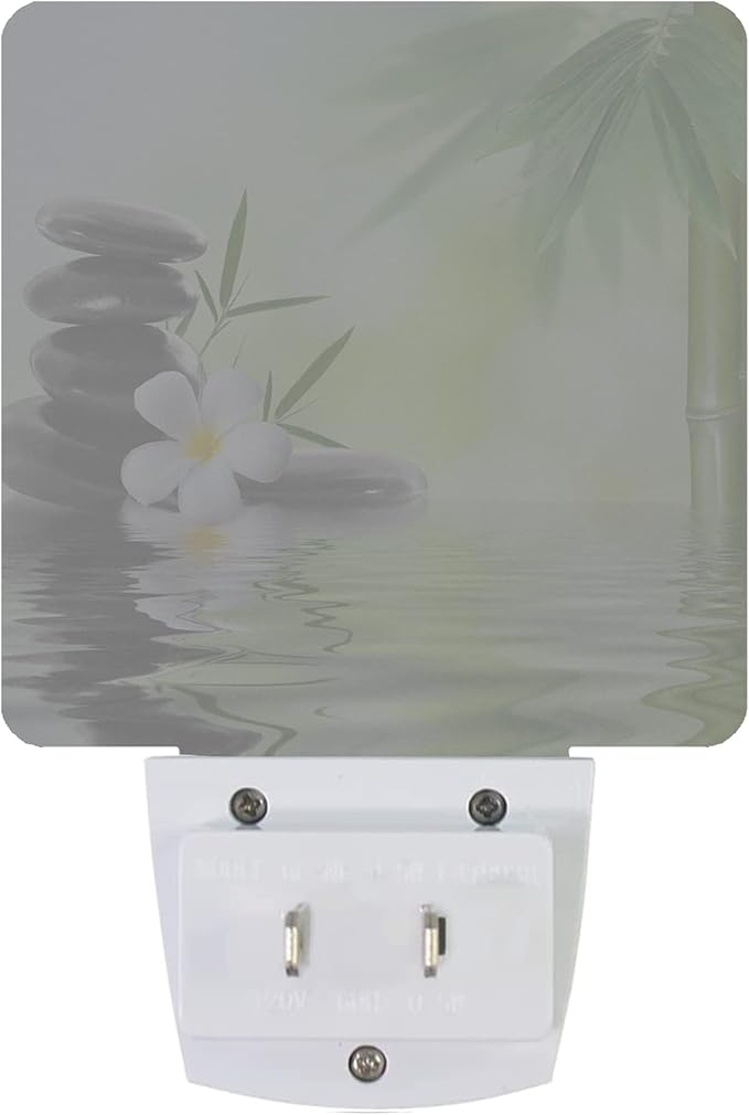 Smoaffly Zen Stones Bamboo Tree Jasmine Flower Spa Night Light Plug-in LED - Image 3