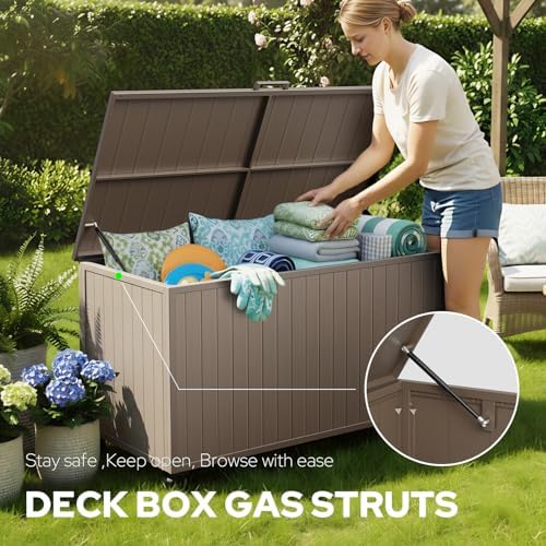 150 gallon outdoor storage box with wheels, metal, close-up detail