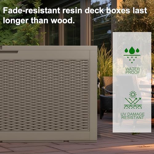 120gal outdoor storage box waterproof lockable deck box, package contents