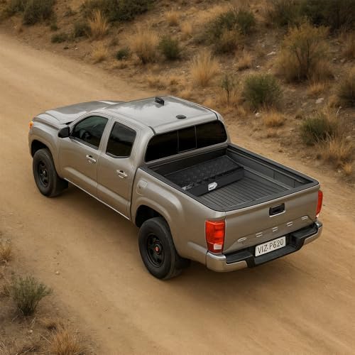34.5 inch aluminum truck bed tool box with on a desk or shelf