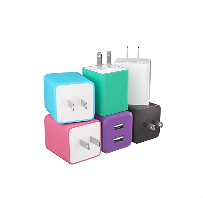 USB Wall Charger，Dual A USB Port Cube Power Plug Adapter，Fast Phone Charger by Unknown