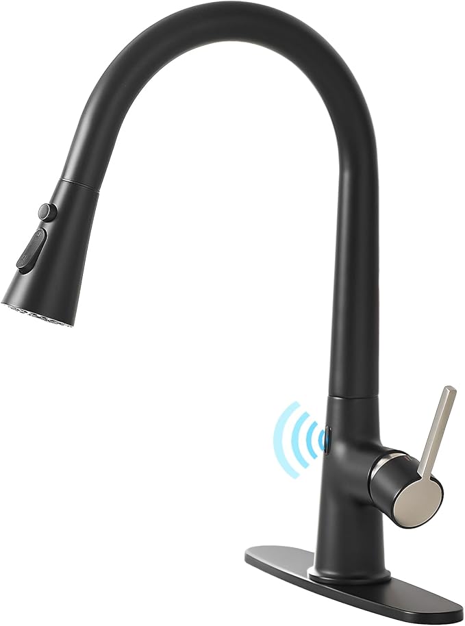 AIMADI Touchless Kitchen Faucet, Matte Black, Single Handle Pull-Down Sprayer by AIMADI