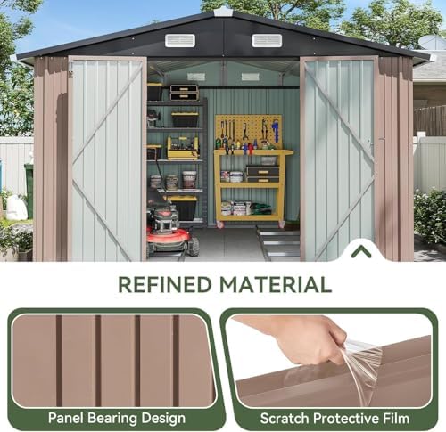 aoxun 10x12 ft galvanized steel outdoor storage shed, package contents