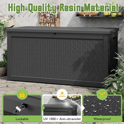 kamaboko outdoor storage box, 330 gallon deck box, side view