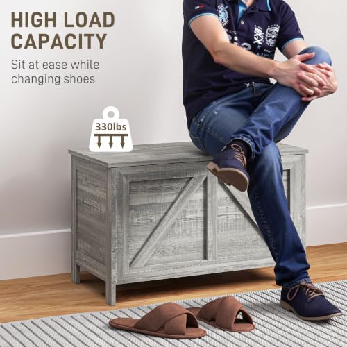 homcom 30" farmhouse storage bench lift top storage, package contents
