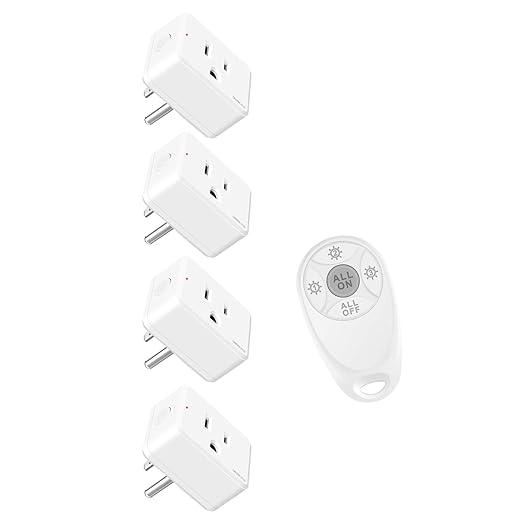 Greencycle Remote Control Outlet, Wireless Light Switch and 4 Outlet Plugs by greencycle
