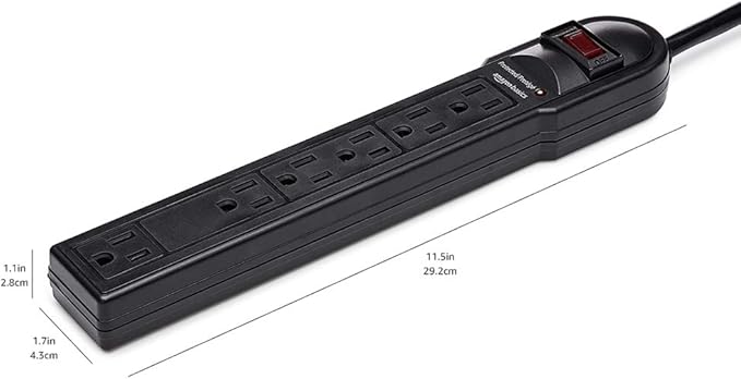 Amazon Basics Surge Protector Power Strip, 790 Joules, LED Indicator, 6ft - Image 5