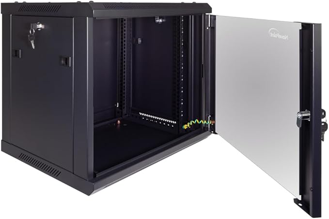 NavePoint 9U Server Cabinet Wall Mount Rack Enclosure Includes 2 Fans, Locking - Image 4