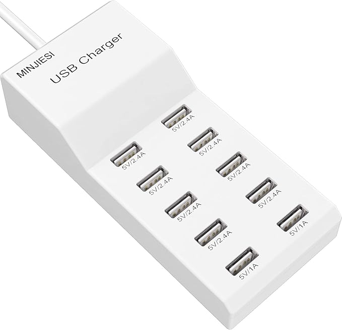 USB Charging Stations 50w10A 10 Ports Multiple Charging Block/Power USB Strip by MINJIESI