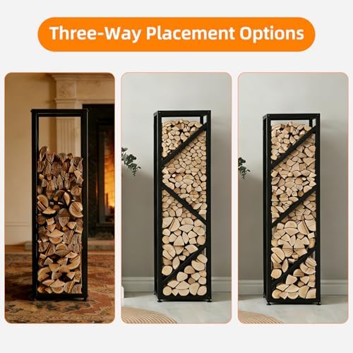 4ft adjustable firewood rack heavy duty metal log showing dimensions