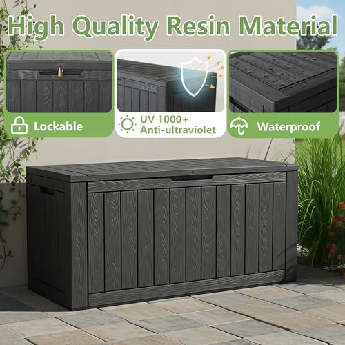 kamaboko 140 gallon outdoor storage box waterproof deck, close-up detail