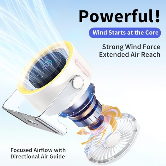 Coolhill USB Desk Fan for Bedroom: 100 Speeds Digital Display Quiet Table Fan - Image 3