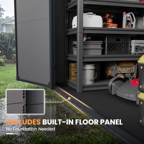 amopatio 6x4 ft outdoor storage shed with floor, package contents