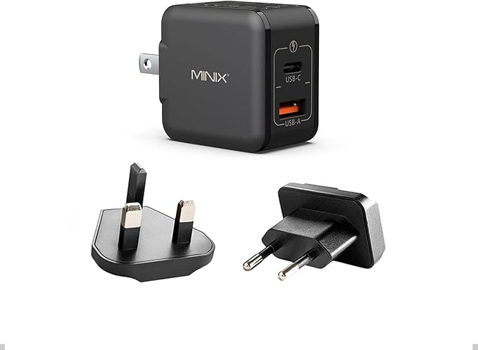 MINIX P1 Mini 30W USB C Charger, 33W PPS 2-Port GaN Charger 1 USB-C Port by MINIX