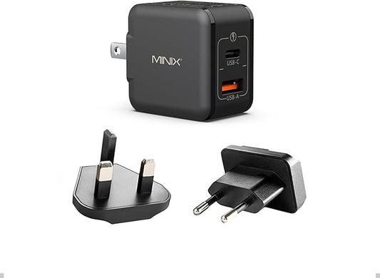 MINIX P1 Mini 30W USB C Charger, 33W PPS 2-Port GaN Charger 1 USB-C Port by MINIX