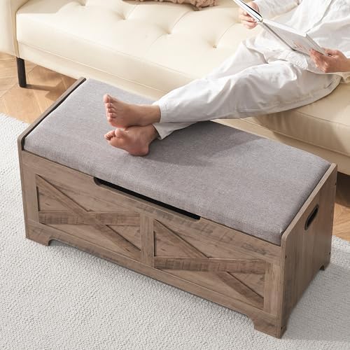garveehome 39.4 in storage chest, wooden storage bench, package contents