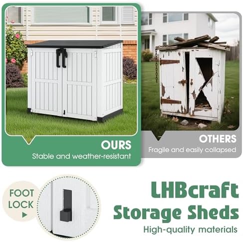 lhbcraft outdoor storage cabinet 36 cu ft with, package contents