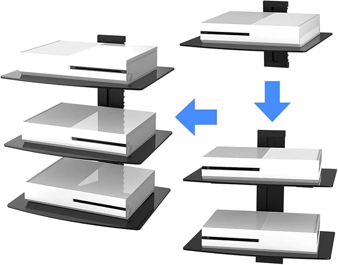 DVD Floating Shelf, Glass TV Wall Mount - Image 6