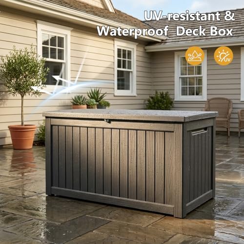 300 gallon outdoor storage box waterproof deck box, close-up detail