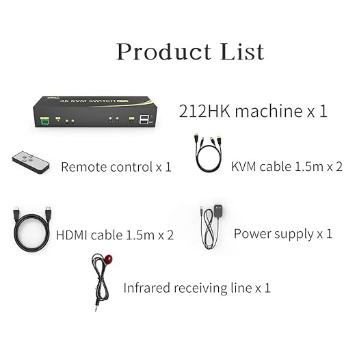 eKL HDMI KVM Switch 2 in 2 Out Dual Monitor Extended Display 4K@60Hz 4:4:4 - Image 7
