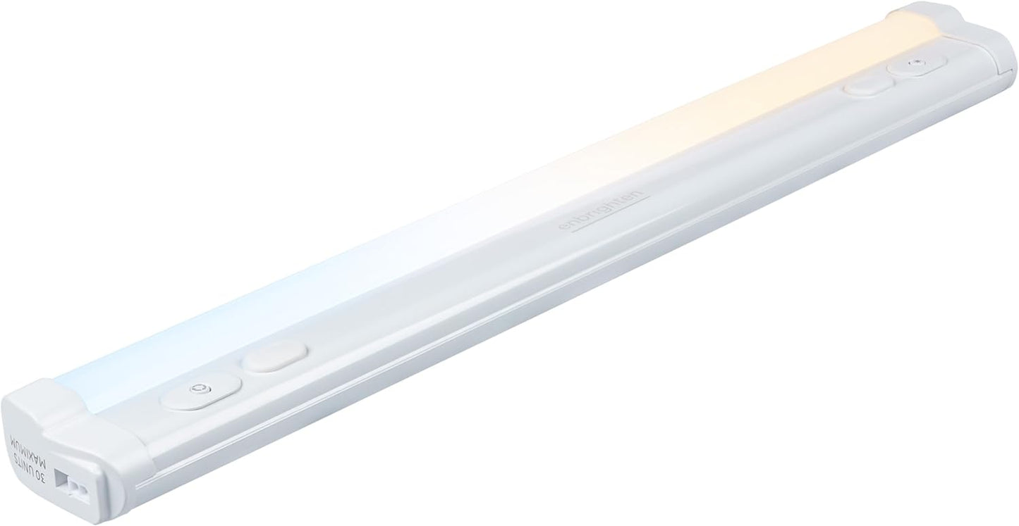 Enbrighten 24 inch Plug-in Under Cabinet Lights, 1561 Lumens, Five White Settings from (2700K-6500K), Full Range Dimmable, One-Touch Sync Control, Linkable Under Counter Lights for Kitchen 82786-T1