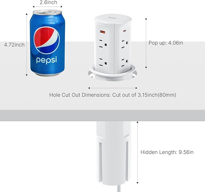 Jgstkcity Pop up Outlet for Countertop, 65W USB C Fast Charging, 15W Wireless - Image 5