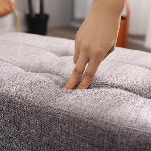 storage ottoman bench foldable footrest foot stool, 45", front angle view