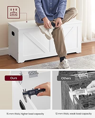vasagle storage chest with 2 safety hinges, 15.7, package contents