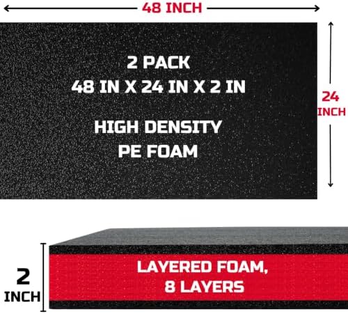 onreva tool box foam 48x24x2 inch 2pack, foam shown in use