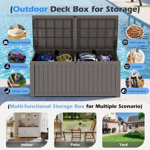 outdoor storage box waterproof, 200 gallon deck box, side view