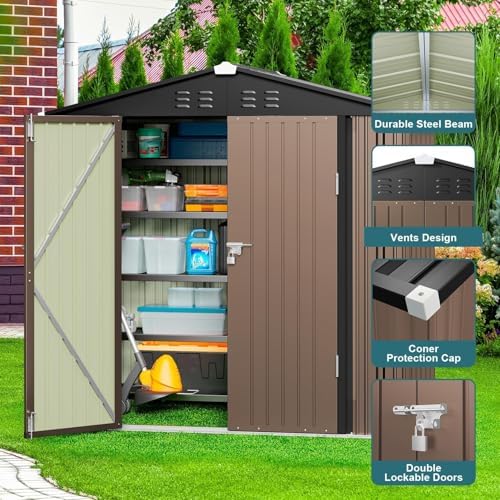 gizoon 6 x 4 ft outdoor storage shed, package contents