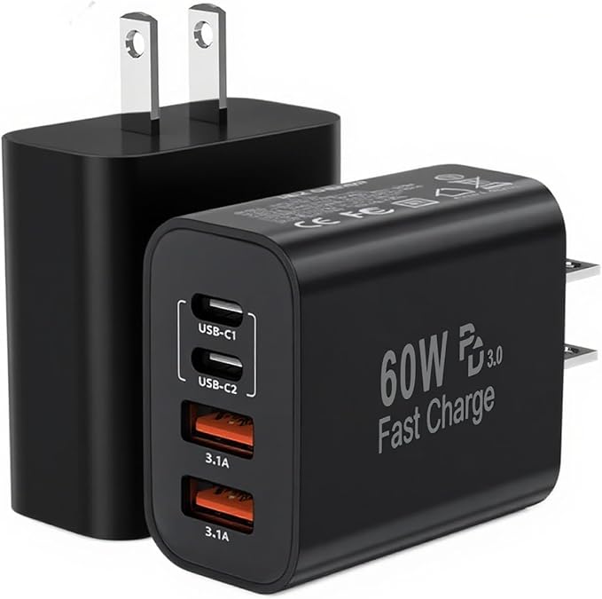 60W USB C Charger Block, iPad Pro/Air/Mini-Black by Unknown