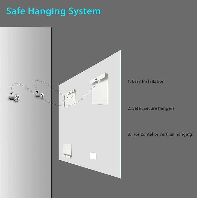 Frameless Beveled Edge Bathroom Mirror 38x26 Inch Rectangle Wall Mirror - Image 7