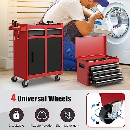tangzon rolling tool chest combo, heavy duty lockable, package contents