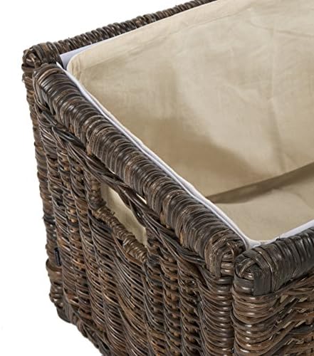 happimess elijah 31" wicker storage trunk footlocker chest, side view