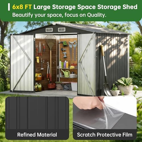 metal storage shed & outdoor storage, outdoor steel showing dimensions