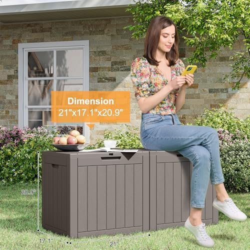 35 gallon outdoor storage box waterproof deck box, package contents