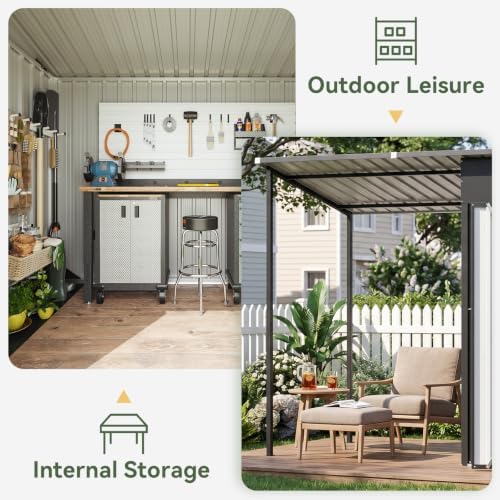 aoxun 5x3ft outdoor storage shed & hardtop canopy, package contents