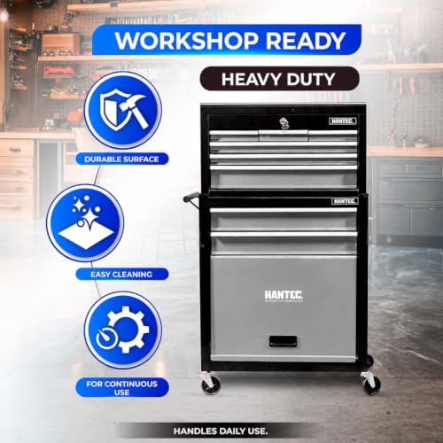 hantec 9 drawer rolling tool chest, high capacity, package contents