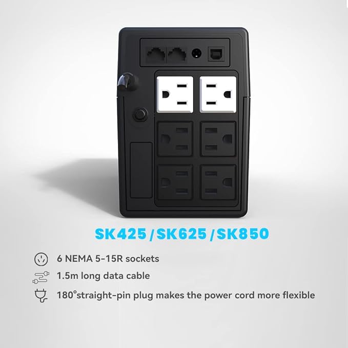 Ups Battery Backup and Surge Protector, Computer Uninterruptible Power Supply - Image 6