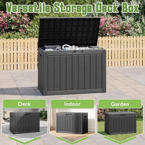 outdoor storage waterproof deck box for patio (50, side view