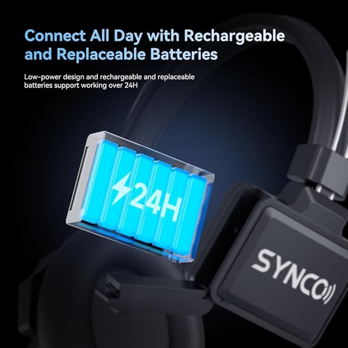 SYNCO XTALK XPro9 Wireless Intercom Headset System 2.4 GHz 1640FT/500M Long - Image 7