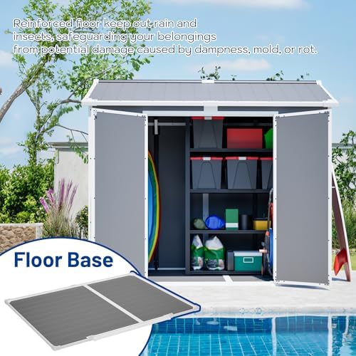 yopto 8x6 ft plastic shed,outdoor storage shed w/, package contents