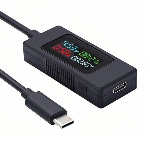 chenyang USB C Power Tester Digital Multimeter 4-30V 0-6.5A Color Screen by chenyang