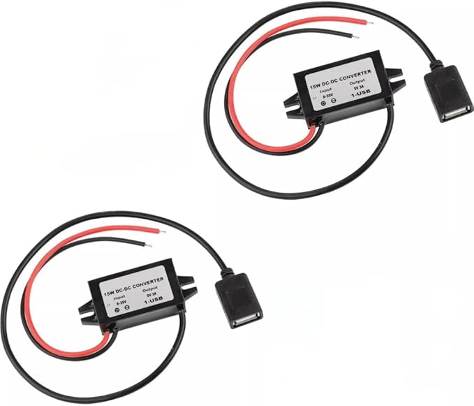 2-Pack Waterproof IP68 DC-DC Buck Converter, 12V/24V to 5V 3A Step Down Voltage by Unknown