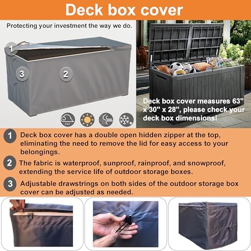 deck box cover - outdoor storage box cover, close-up detail