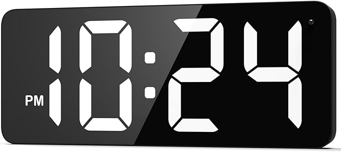 LED Digital Wall Clock with Large Display, Big Digits, Auto-Dimming, 12/24Hr by DigitalClocks